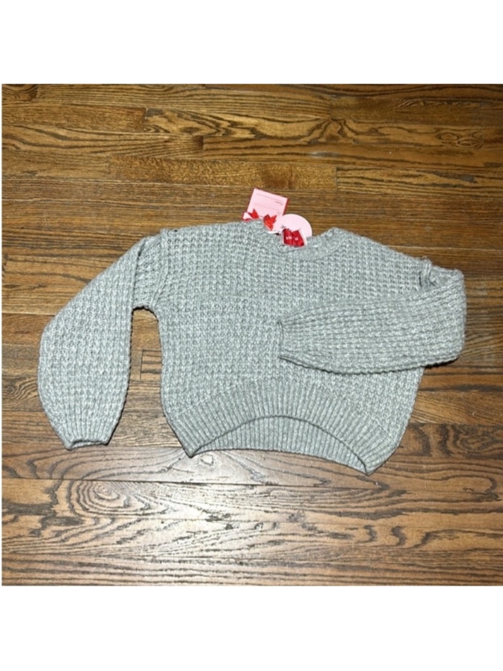 Pink Live Cozy Light Gray Chunky Knit Women’s Sweater